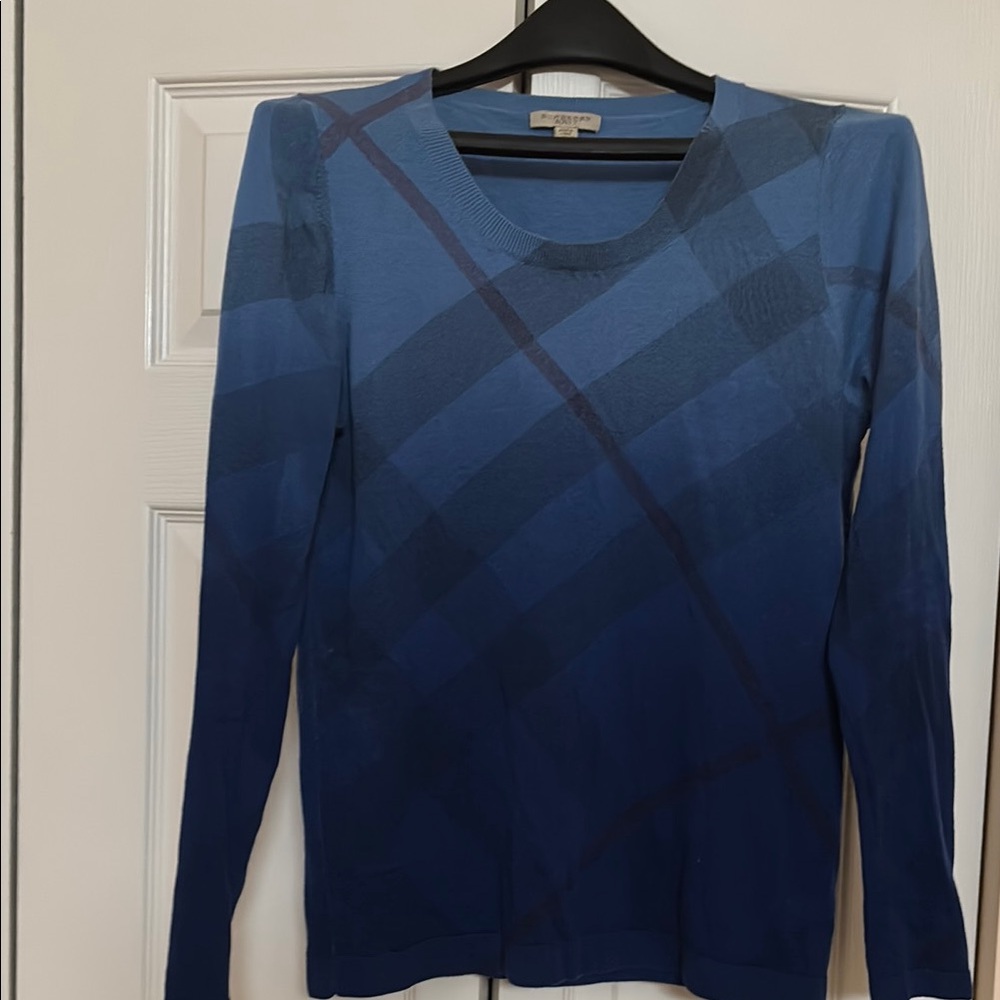 Burberry Blue Checkered Sweater